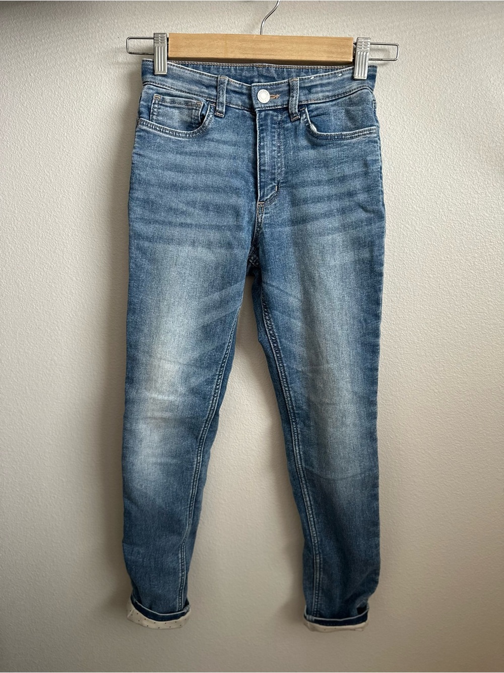 H&M Kids Slim Straight Light Blue Jeans with lining.
